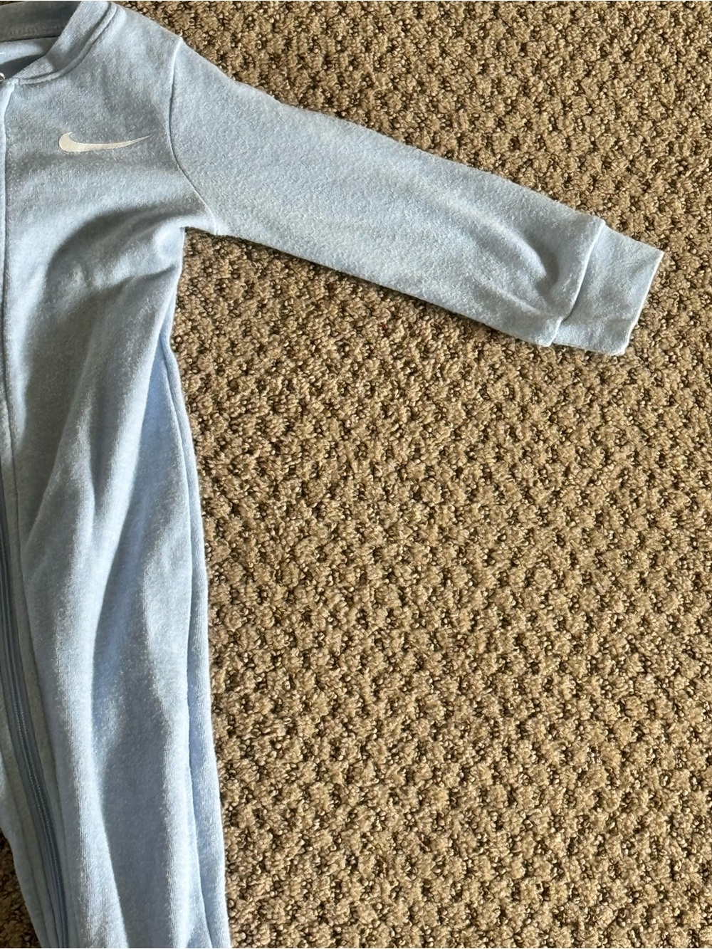Nike Light Blue Baby Footed One-Piece Zip Pajamas - Picture 4 of 4